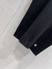 Jacquard Slim-Fit Short-Sleeve Knit Top
