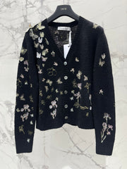 3D Butterfly Embroidered Delicate Knit Cardigan