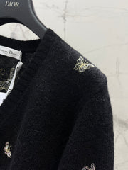 3D Butterfly Embroidered Delicate Knit Cardigan