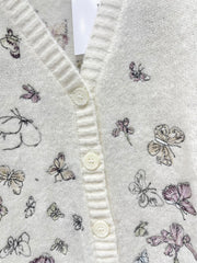 3D Butterfly Embroidered Delicate Knit Cardigan