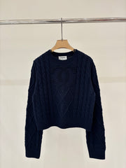 Retro cable knit sweater