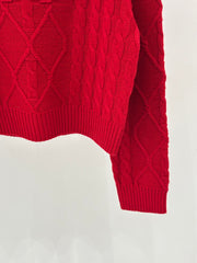 Retro cable knit sweater