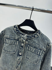 Denim Floral Quilted Jacket