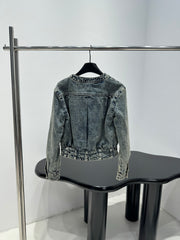 Denim Floral Quilted Jacket