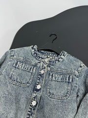 Denim Floral Quilted Jacket