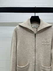 Knitted Zip-Up Cardigan
