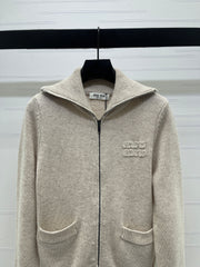 Knitted Zip-Up Cardigan