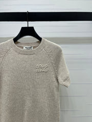 Crew neck knitted short sleeve