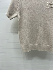 Crew neck knitted short sleeve