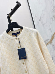 Jacquard fleece cardigan
