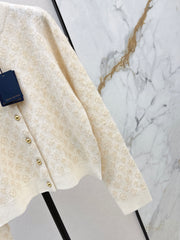Jacquard fleece cardigan