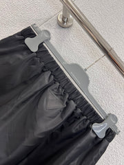 Classic Nylon Belted Midi Skirt