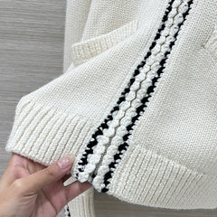 Overlocked Hooded Cardigan