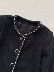 Classic Crew Neck Tweed Jacket