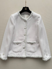 Classic Crew Neck Tweed Jacket