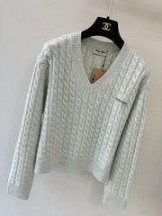 V-neck pullover sweater