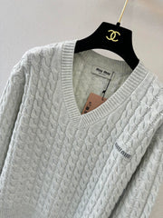 V-neck pullover sweater