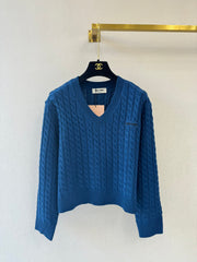 V-neck pullover sweater