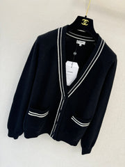 Striped V-neck cardigan