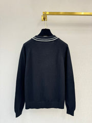 Striped V-neck cardigan
