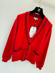 Striped V-neck cardigan