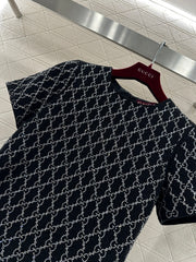 Rhinestone Short-Sleeve Dress