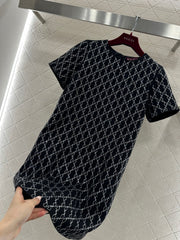 Rhinestone Short-Sleeve Dress