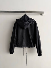 Short Drawstring Nylon Jacket
