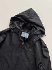 Short Drawstring Nylon Jacket