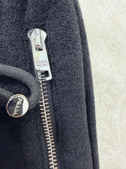 Hooded zip-up jacket + drawstring wide-leg trousers