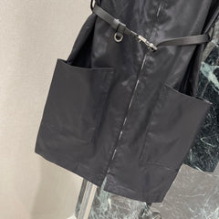 Nylon Sleeveless Dress with a cinched waist
