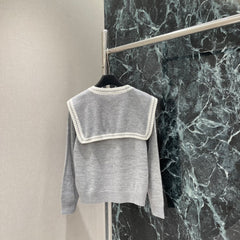 Navy collar shawl cardigan