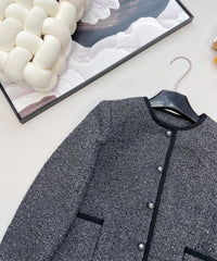 Black and Silver Tweed Short Jacket