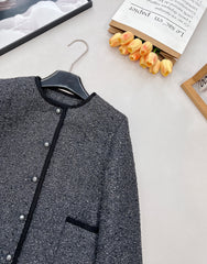 Black and Silver Tweed Short Jacket