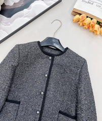 Black and Silver Tweed Short Jacket
