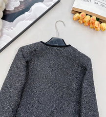 Black and Silver Tweed Short Jacket