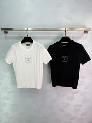 Cable Knit Short-Sleeve Top