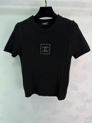 Cable Knit Short-Sleeve Top