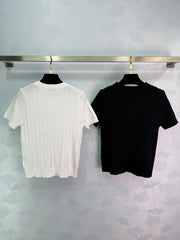 Cable Knit Short-Sleeve Top