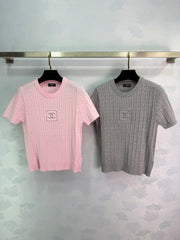 Cable Knit Short-Sleeve Top