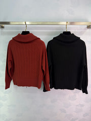 Classic knitted zip-up cardigan