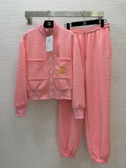 Embossed logo fashion casual sportswear set