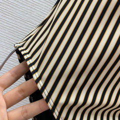 Vertical striped print high-elasticity one-piece swimsuit