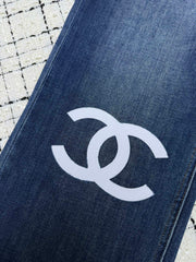Logo Appliqué Straight Leg Jeans