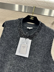 Beaded Sequined Knit Vest Dress
