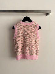 Gold Thread Knit Sleeveless Vest
