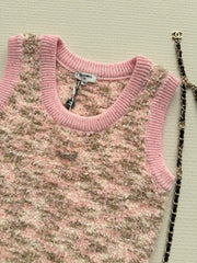 Gold Thread Knit Sleeveless Vest