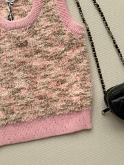 Gold Thread Knit Sleeveless Vest
