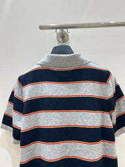 Color-blocked striped short-sleeved shirt