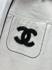 Embroidered logo wide-leg pants